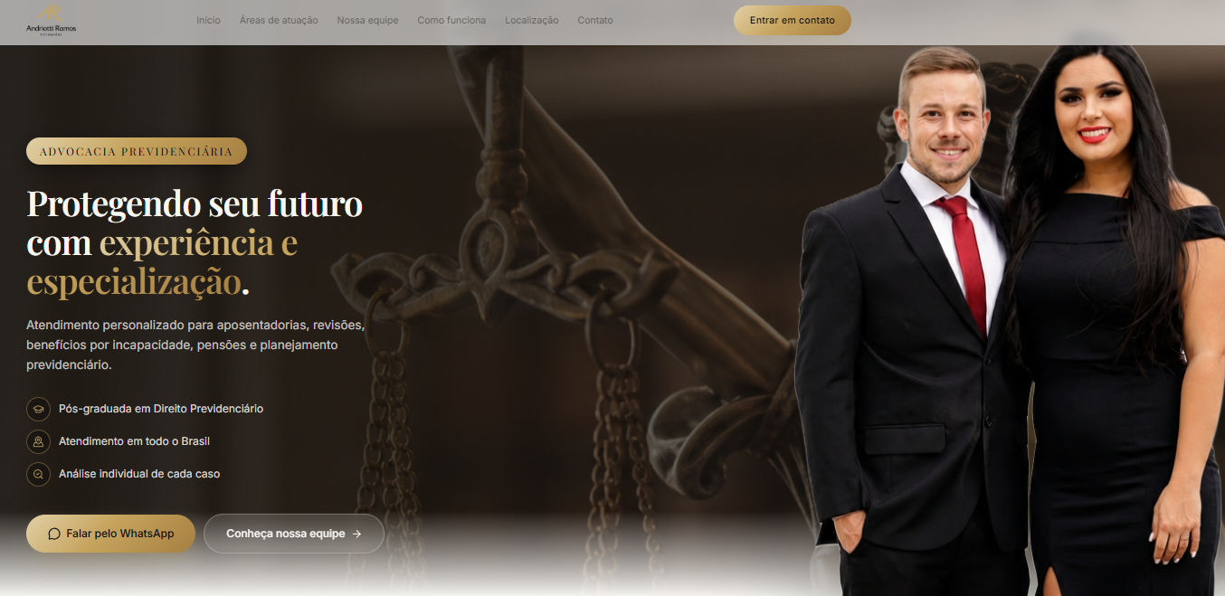 Site premium criado pela ADV.ON para escritório Andriotti Ramos